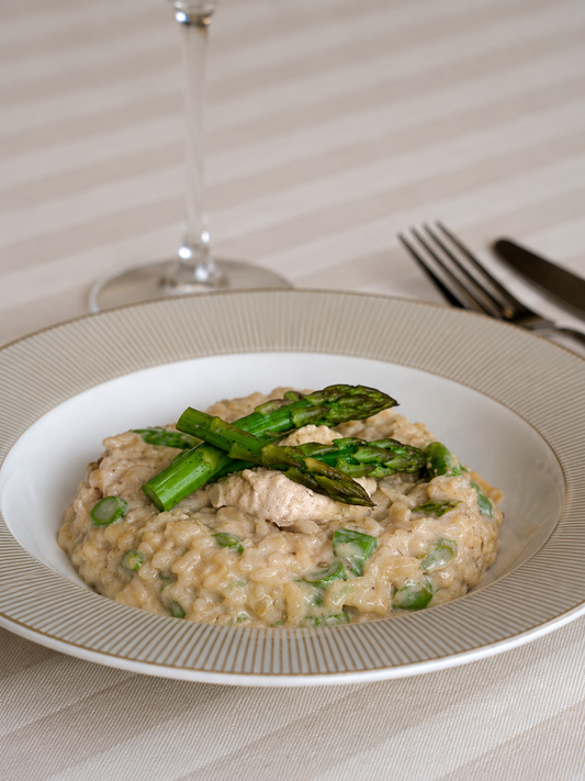 Risotto crémeux aux Champignons & Asperges vertes
